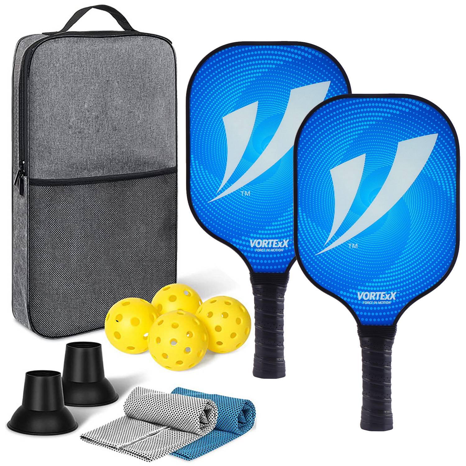 [Ultra-Light match-level carbon fiber-15] Double shot+4 balls+backpacks+two sweat towels+two ball pickups